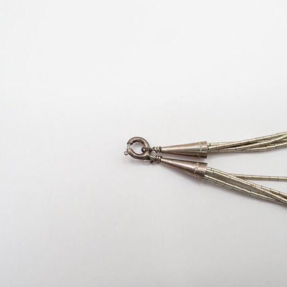 Vintage Native American Ella Peters Black Onyx Liquid Sterling  Silver Bracelet - Picture 8 of 9